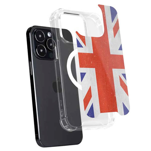 United Kingdom Flag Distressed iPhone 15 Pro MagSafe Case